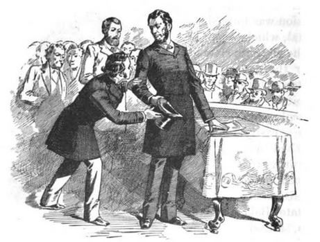 Douglas takes Lincoln's Hat
